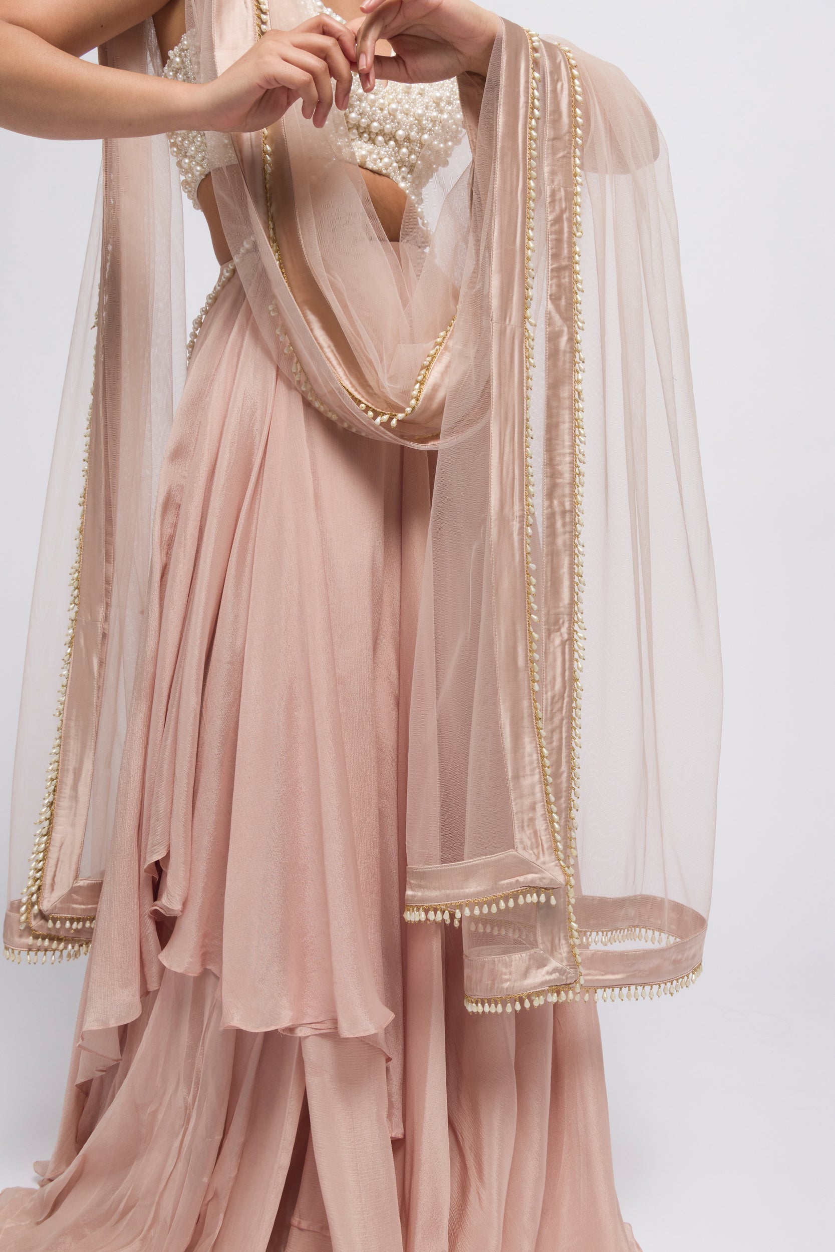 Pearl Trim Scarf Dusk