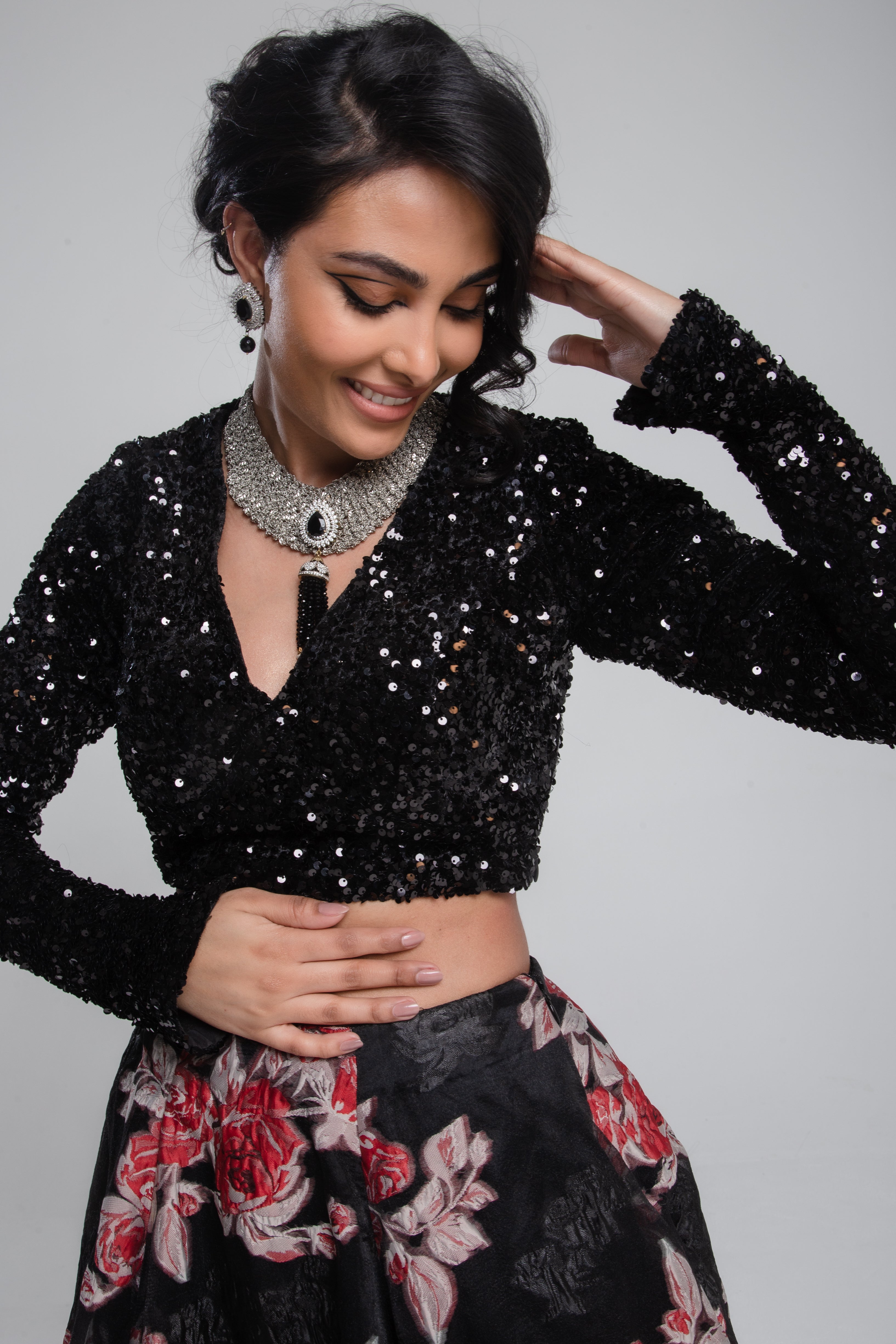 Misha Sequin Top Black