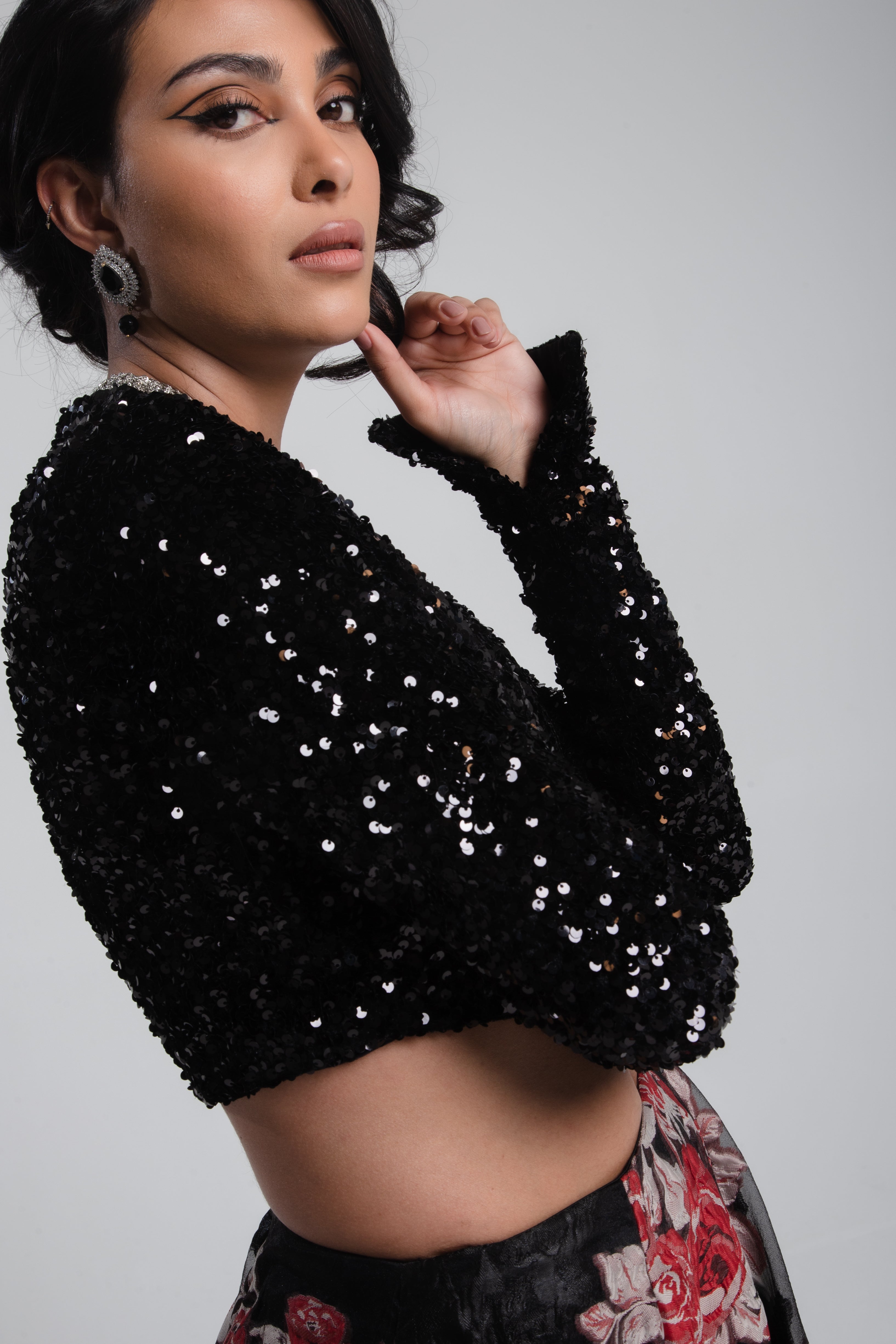 Misha Sequin Top Black